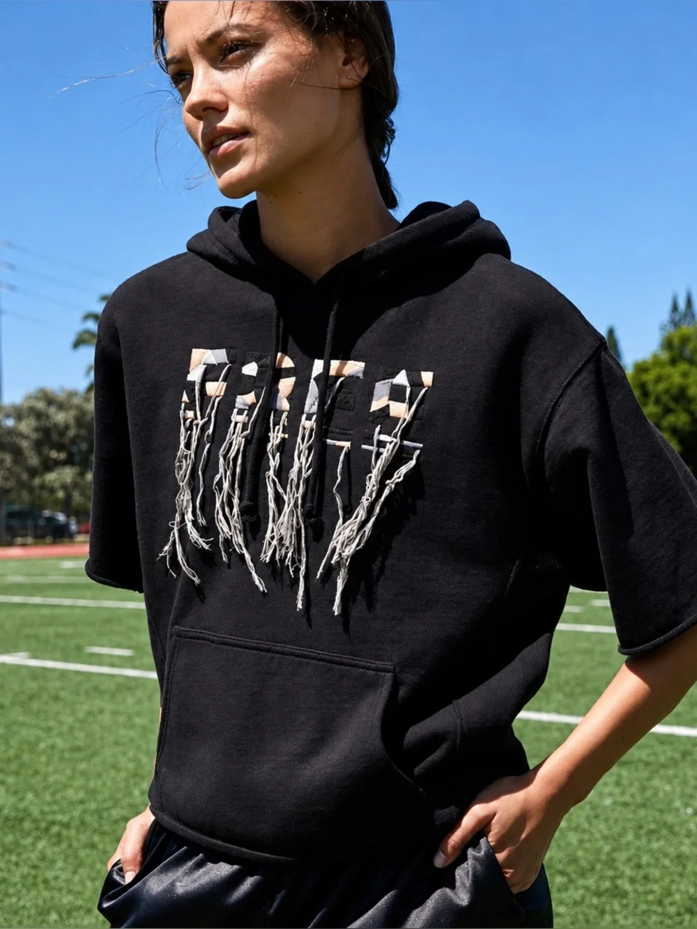 Free People Black Distressed Graphic Hoodie 🖤